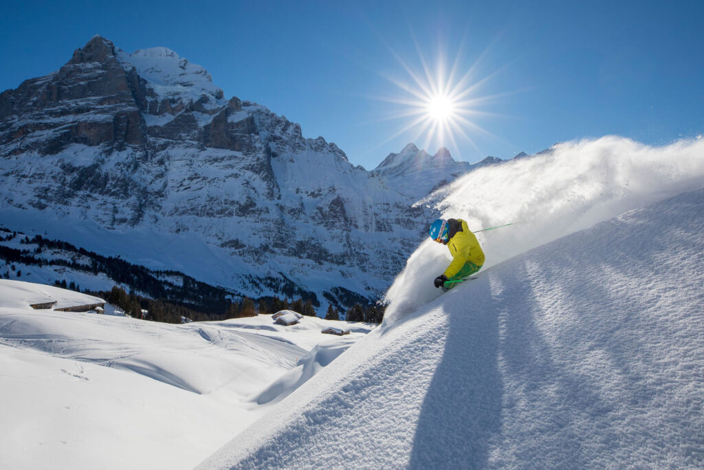 Skifahrer Freeride Grindelwald